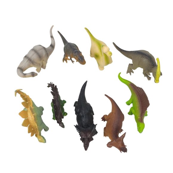 Dinosaur Toys Assorted Hard Plastic Dino Figures Pretend Play Lot Of 9 - Picture 3 of 12